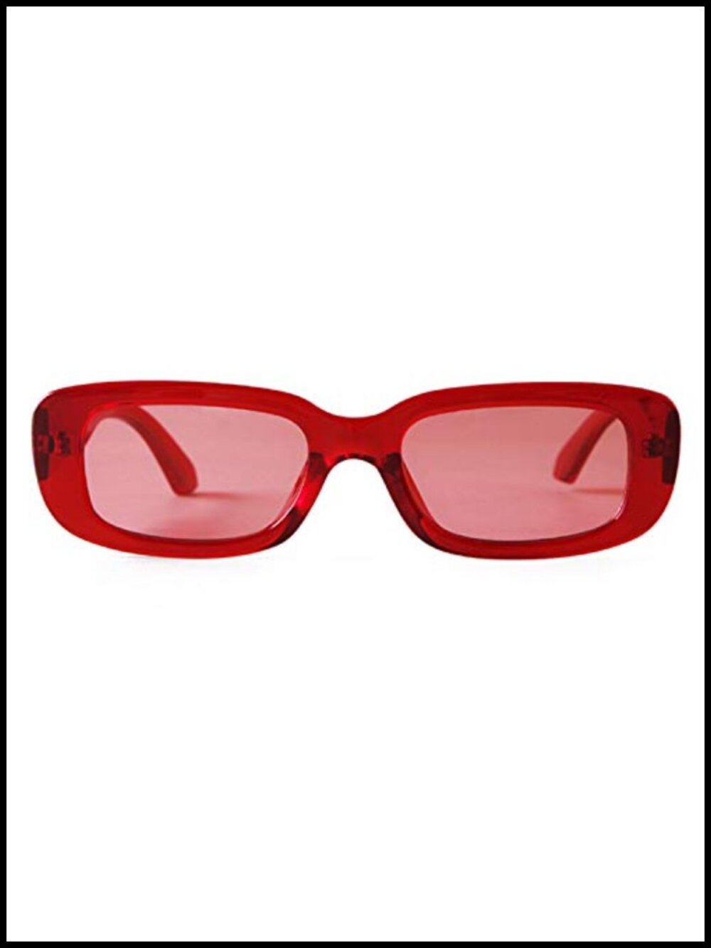 Retro 90s Rectangle Sunglasses Narrow Frame UV400 for Women Men Unisex - Picture 4 of 6